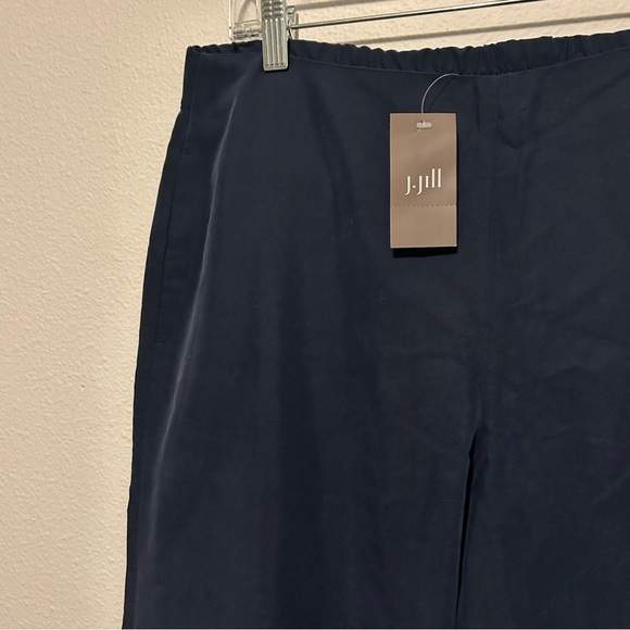NWT J Jill navy blue cropped modal blend pants capris size M office coastal - Picture 2 of 14